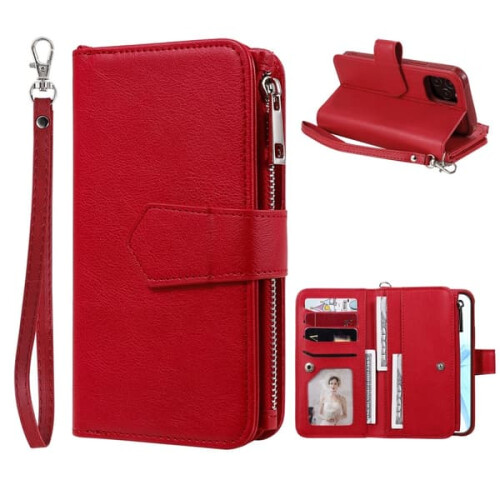 iPhone 12 12 Pro magnetic wallet case red