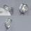 Open silver-plated rings set of 3 1
