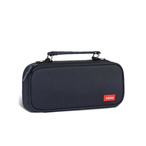 Canvas pencil case black single zipper large capacity