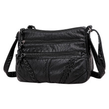 Sac portefeuille bandoulière en cuir pour femme, grande capacité,