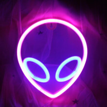 Letreiro de neon alienígena para decoração de parede em LED com interruptor 120V