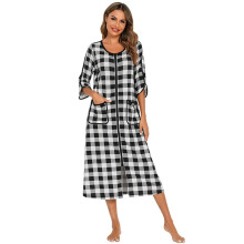 Glidelås foran med lommer, 3/4 ermer, S-2XL