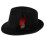 Vlněný plstěný klobouk Fedora Vintage Trilby černý 1
