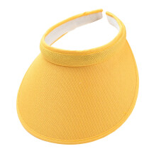 Women's straw sun visor hat wide brim yellow