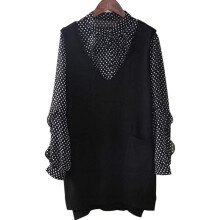 Women's V-neck sleeveless knit vest black large