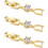 Extensor de pulseira e colar banhado a ouro com strass de cristal 1