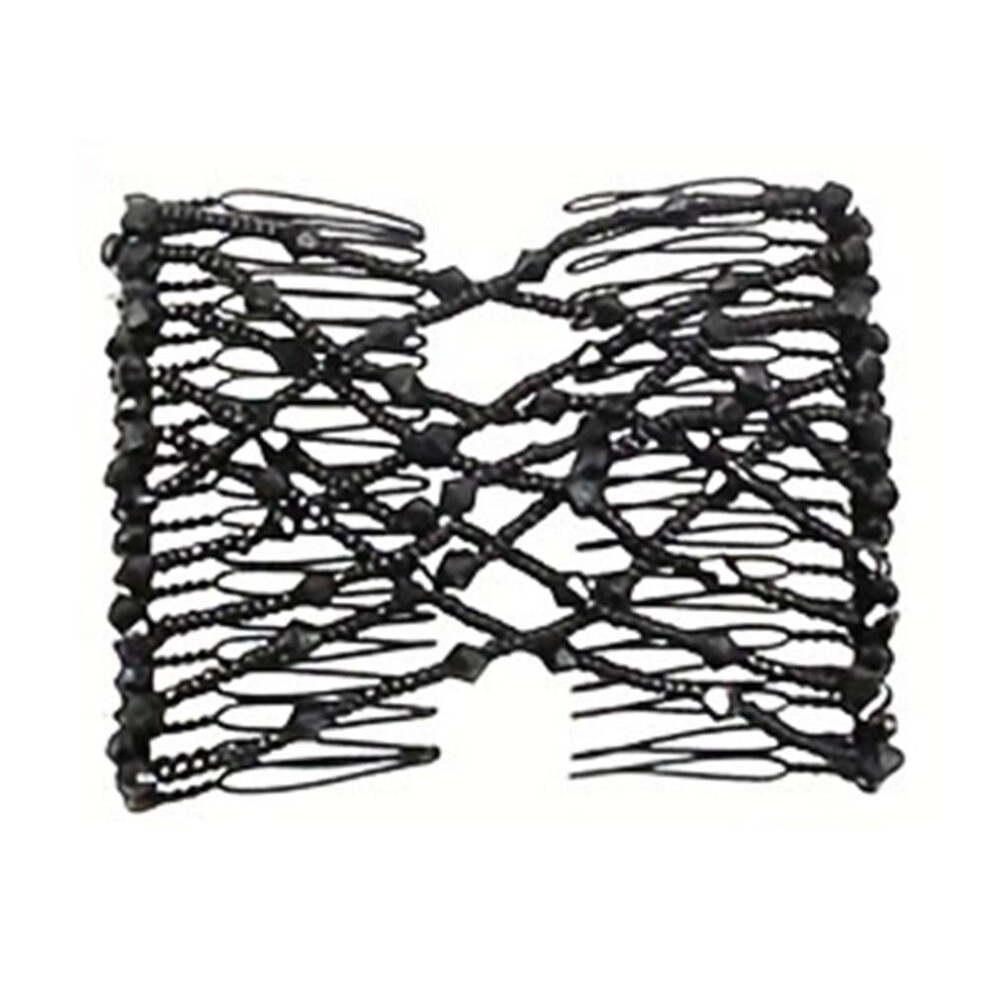 Black elastic hair comb for lazy buns, 1 piece