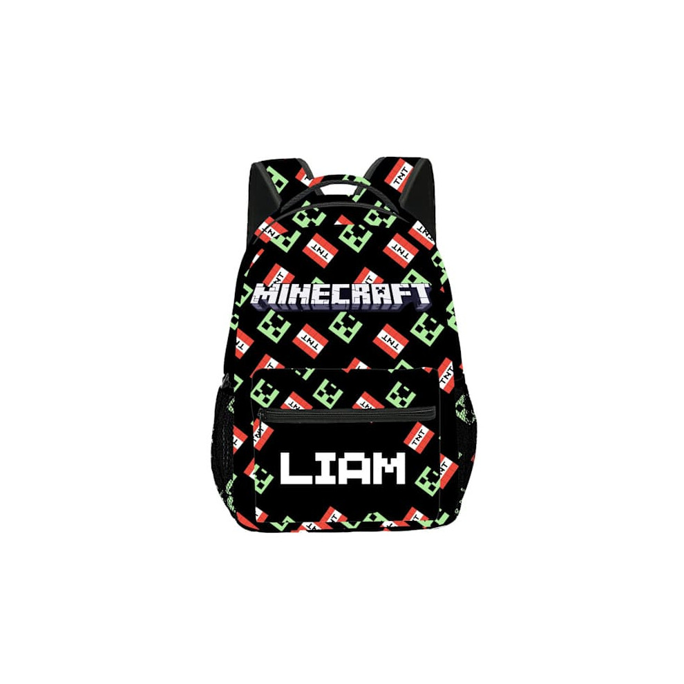 Minecraft backpack for kids black with Creeper and Enderman