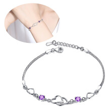Zirkon-Herzarmband für Damen, verstellbar, romantischer Schmuck