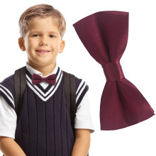 Vorgebundene Fliege, einfarbig, Kinder, Jungen, Weinrot, 1 Stück