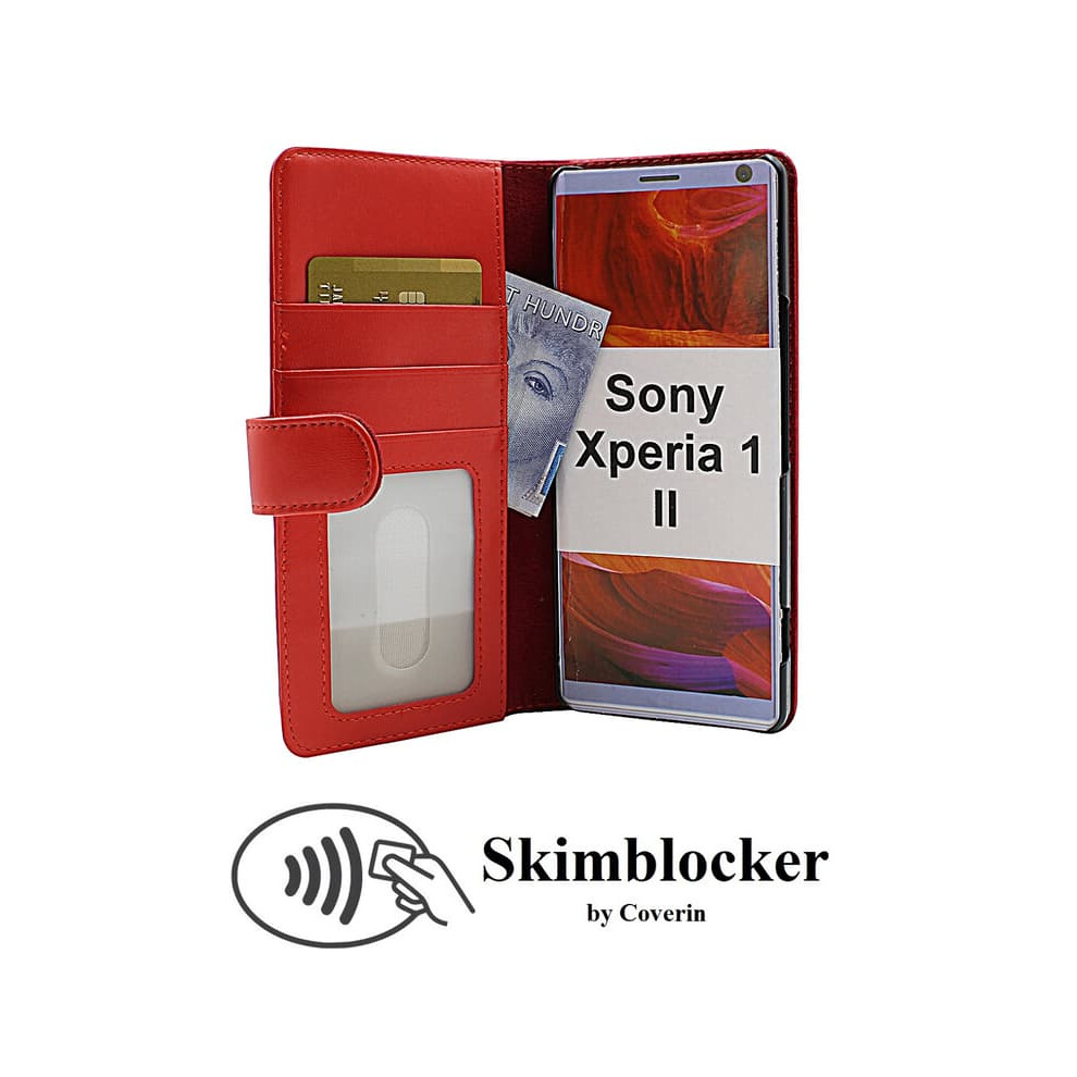 Skimblocker Wallet Case For Sony Xperia 1 Ii Red 962029398776