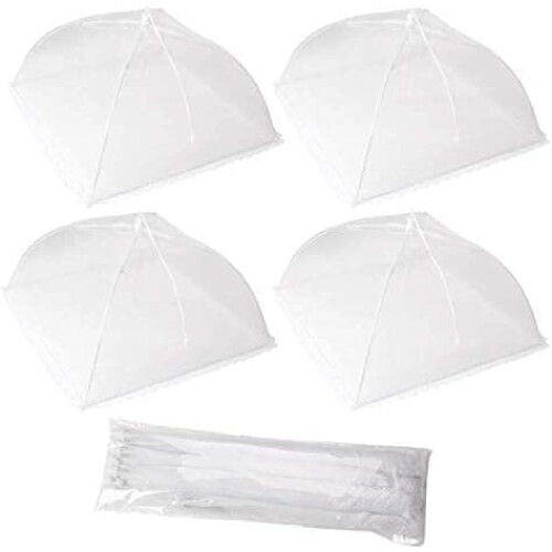 Pop Up Mesh Food Tent White 4-Pack