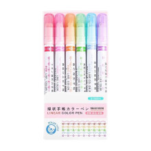 Stylos à pointe courbe, lot de 6, encre à séchage rapide