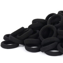 Élastiques à cheveux pour bébé en coton noir sans couture, 2,5 cm de diamètre