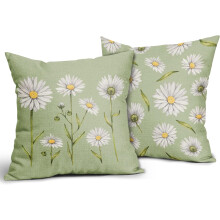 Obliečky na vankúše Daisy z ľanu, sada 2 kusov, 18x18 palcov