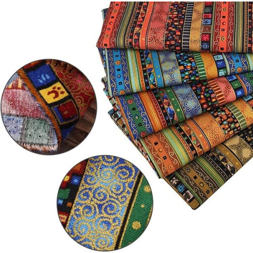 Ethnic pattern cotton fabric 5040 cm 5 pieces 2