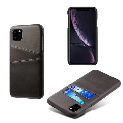 Leather iPhone 12 mini protective case with card slot - Red 1