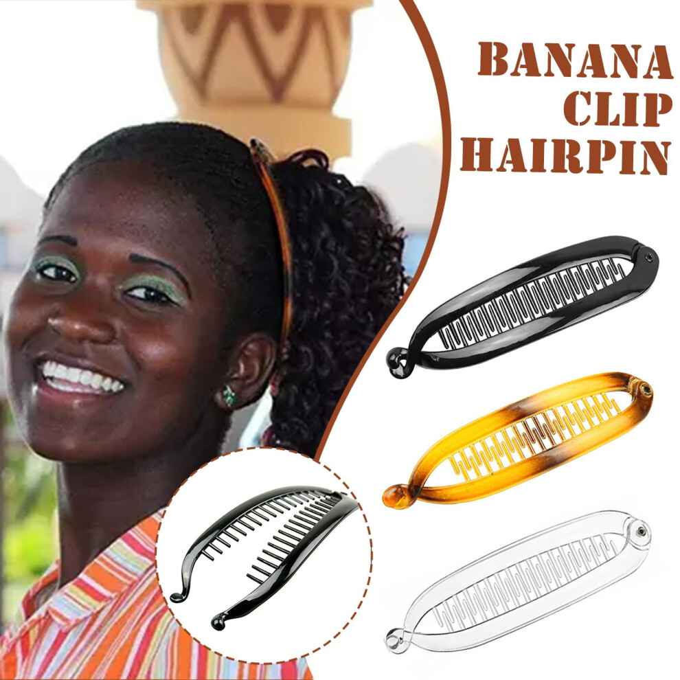 Arrow double-sided banana hair clip transparent white