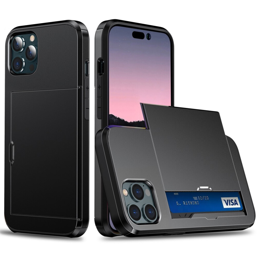 Skalo Iphone 14 Pro Armor Case With Card Holder Black 900223056696