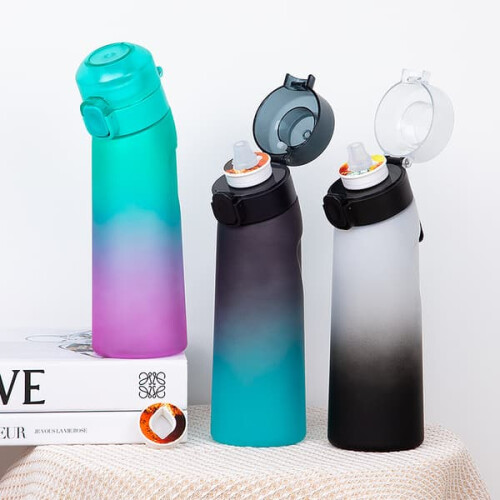Flavored Water Bottle with 7 Capsules 650ml Matte Black 2