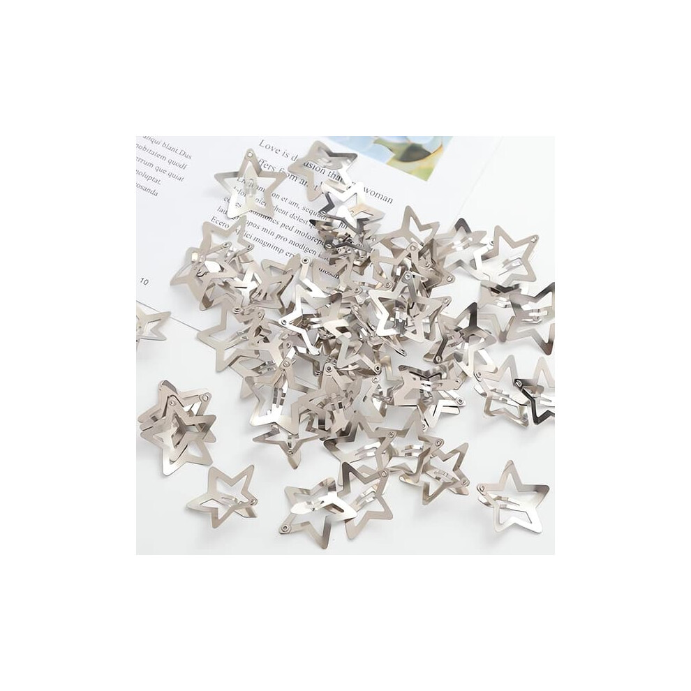 Star Hair Clips Metal 20 Pcs Silver 962029402824