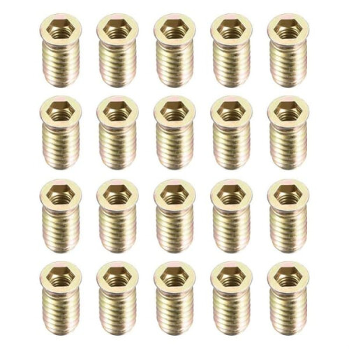Threaded Insert Nuts for Wood M8x25mm 20 pcs