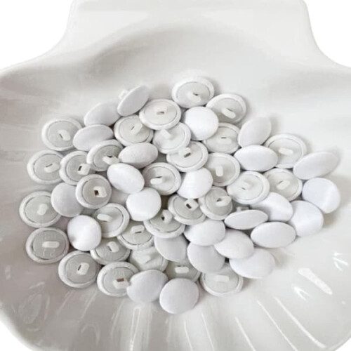 Tuxedo Button White Fabric-Covered 12.5 mm 70 pcs 2