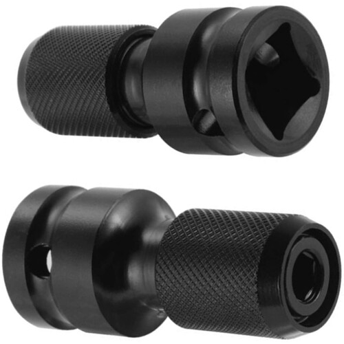 Adaptor priză pătrat de 1/2" la hexagonal de 1/4" - pachet de 2 bucăți