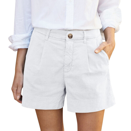 Difdany dame chinoshorts i bomull, hvit, M