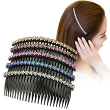 Peigne à cheveux avec pince et strass (5 pièces)
