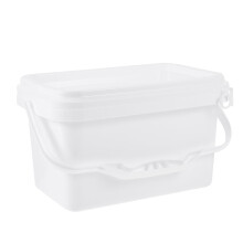 Cabilock white paint bucket 0.5 gallon square ABS with lid