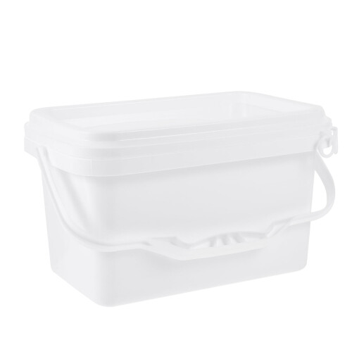Cabilock white paint bucket 0.5 gallon square ABS with lid