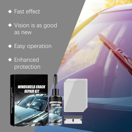 Windshield Crack Repair Kit Glass Chip Liquid 20ml 1