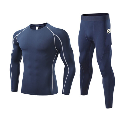 Completo intimo termico da uomo blu navy taglia M