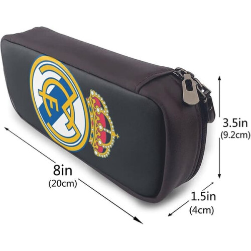 Real Madrid leather pencil case for school office portable 2