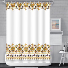 Gelber Boho-Duschvorhang, wasserdicht, Polyester, 183 x 213 cm