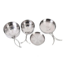 Stainless Steel Cooking Pots Set for Camping 4 pcs