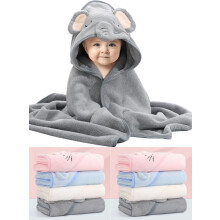 Toalha de banho com capuz para bebê, ultramacia e absorvente, 79 cm x 79 cm