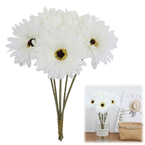 Bouquet di girasoli artificiali bianchi, 6 pezzi