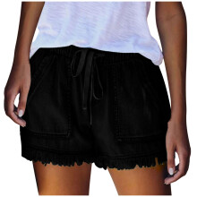 Sommerliche Jeansshorts für Damen mit hohem Bund und Kordelzug