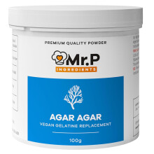 Mr.P Ingredients Agar Agar 100g Powder Vegan Gelatine Replacement Ideal for Jelly Mousse Molecular Gastronomy Gelling Agent Vegan Vegetarian Halal