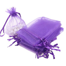 Organza-lahjapussit violetit 8,5 x 6,3 cm 100 kpl