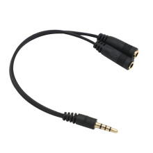 Adaptador divisor de fone de ouvido/microfone de 3,5 mm TRS para TRRS CTIA Y