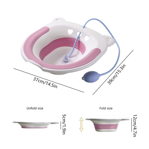 Portable collapsible sitz bath for hemorrhoids and 2
