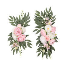Blumengirlande als Hintergrund, pink, 2-teilig