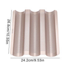 Moule à pain français perforé 3 fentes, 25 cm (10 pouces), moule à baguettes, moule à pain italien
