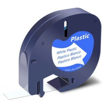 Dymo Letratag label tape refill 12mm x 4m white plastic