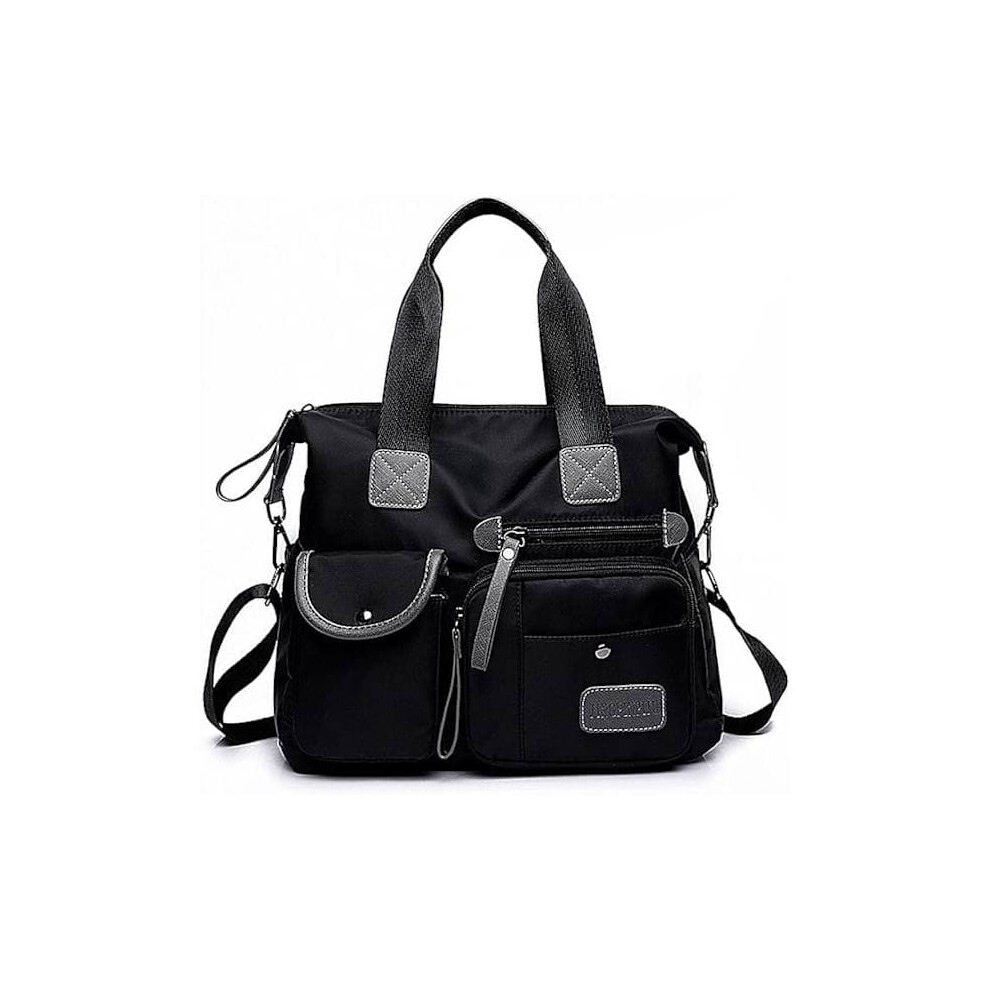 Women's Nylon Tote Bag With Handles And Multiple Pockets 962029394358