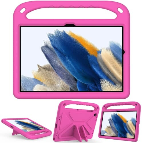 Samsung Galaxy Tab A9+ shockproof case with holder rose red