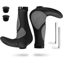 Ergonomic Bicycle Handlebars with Horns and Rubber Grips